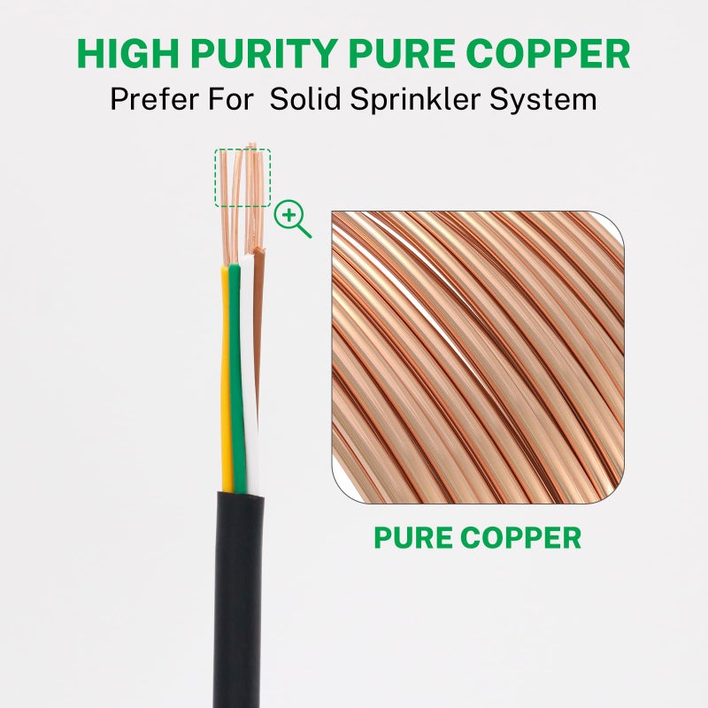 Firmerst 18/5 Solid Sprinkler Wire for up to 4 Valves System 150 Feet - Image 5